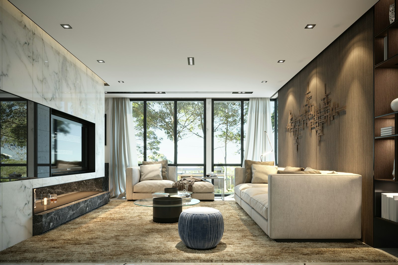 Furnished living room interior